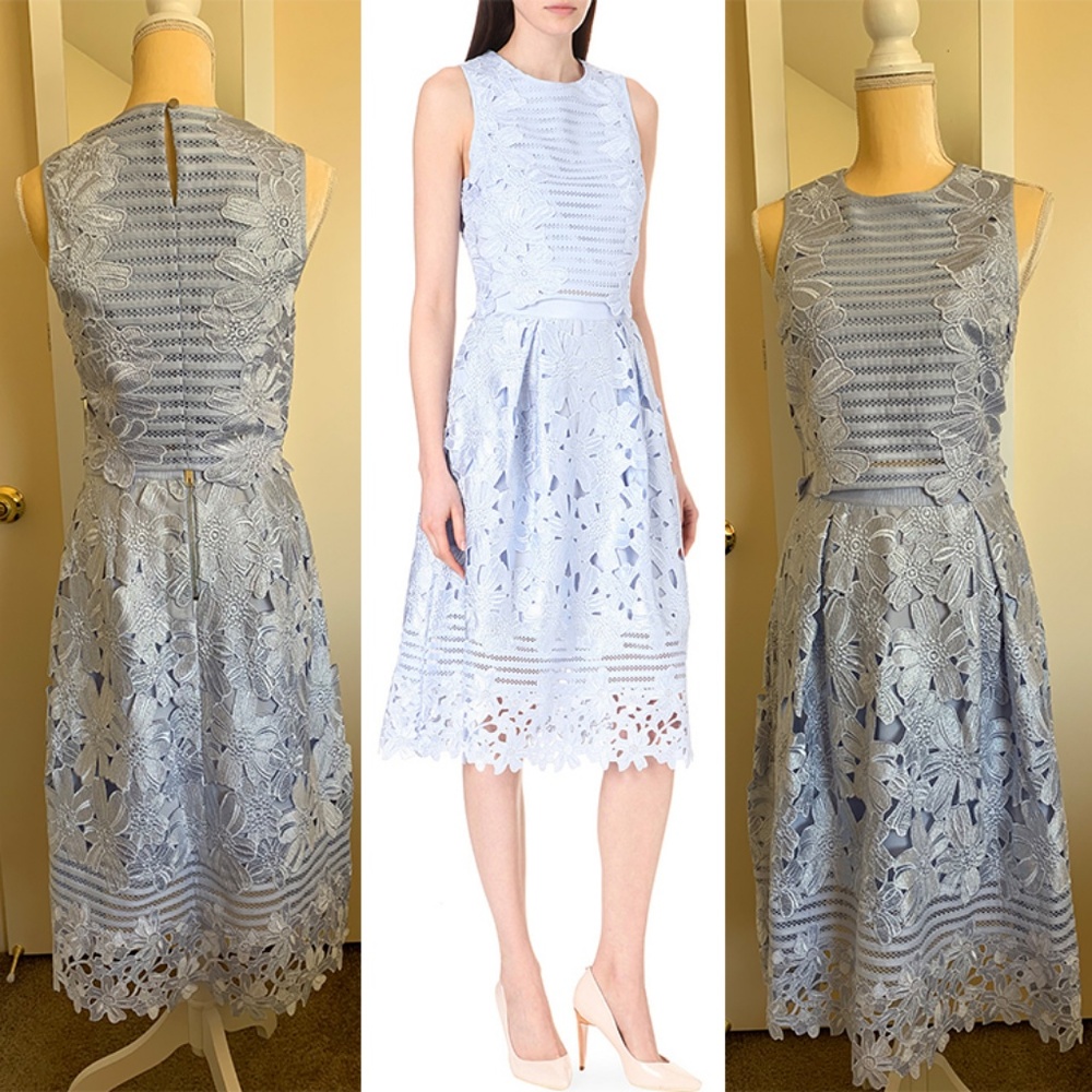 Ted Baker London Light Blue Lace Crop Top